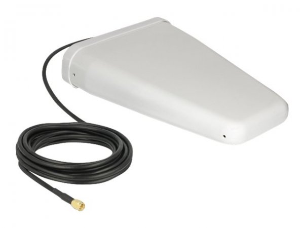 Delock Antenna LTE SMA maschio 7 - 9 dBi direzionale con cavo di collegamento (RG-58 - 5 m) bianco e