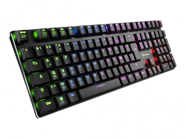 Sharkoon PureWriter RGB - Cablato - USB - Interruttore a chiave meccanica - AZERTY - LED RGB - Nero