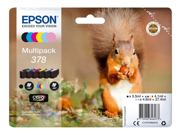 Epson Multipack 378 - 6er-Pack - Schwarz, Gelb, Cyan, Magenta, hellmagentafarben, hell Cyan