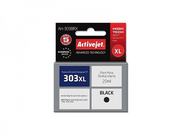 Activejet AH-9303BRX ink for HP printer replaces 303XL T6N04AE