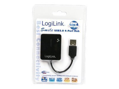 LogiLink USB 2.0 4-Port Hub - 480 Mbit/s - Nero - Windows 98SE/ME/200/XP/Vista/2003/7 - 450 g