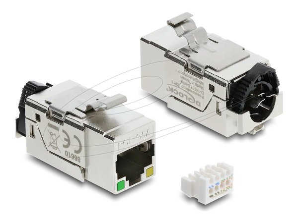 Delock Keystone Modul RJ45 Buchse Cat.6a STP mit PoE LED