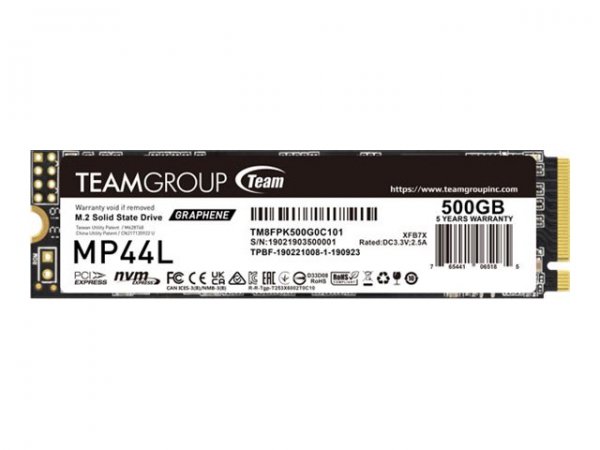 Team Group MP44L TM8FPK500G0C101 - 500 GB - M.2 - 5000 MB/s