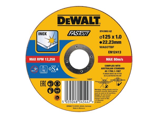 DEWALT DT43902 DT43902-QZ Trennscheibe gerade 125 mm 1 St. Metall Edelstahl