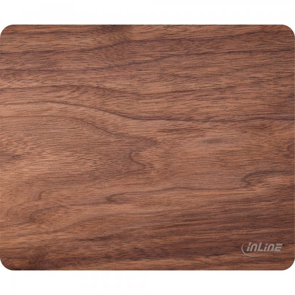 InLine WoodPad - tappetino per mouse in vero legno - noce - 240x200mm