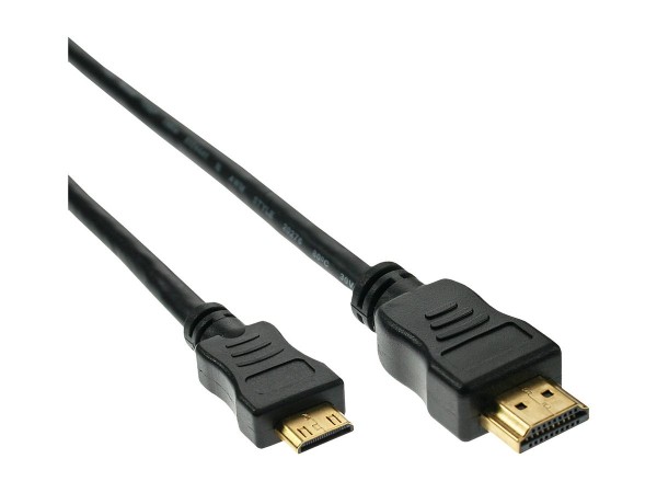 InLine Cavo Mini HDMI 1.3 - A/C - 1,5m - 3D - dorato - nero - M-M - HDMI-High Speed