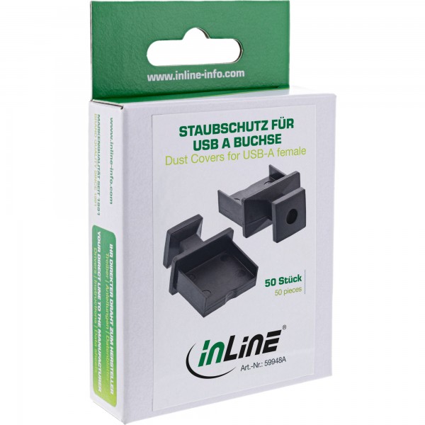 InLine Tappi nantipolvere per presa USB-A - nero - confezione da 50pz.