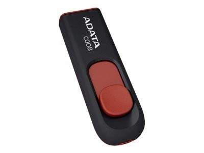 ADATA C008 64GB - 64 GB - USB tipo A - 2.0 - Lamina di scorrimento - 10 g - Nero - Rosso