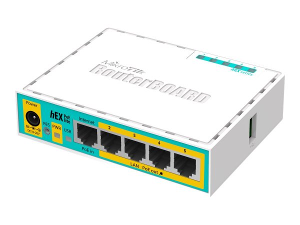 MikroTik hEX PoE lite - WAN Ethernet - Fast Ethernet - Bianco