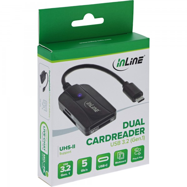 InLine Lettore di schede - USB-C - USB 3.2 Gen.1 - per SD e microSD
