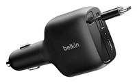 Belkin 75W 2-Port w Retractable USB-C Cbl Car