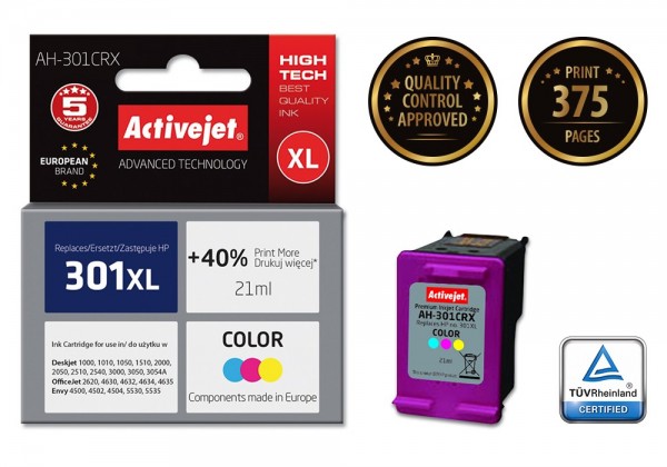 Activejet AH-301CRX Ink Replacement HP 301XL CH564EE Premium - Compatibile - Cartuccia di inchiostro