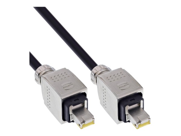 InLine Bobina di cavo di rete Outdoor - Cat.6A RJ45 HARTING - 50 m - nero