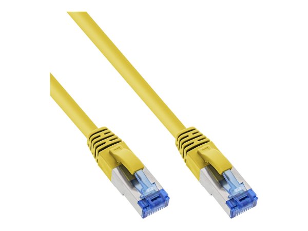 InLine Cavo patch Lan - S/FTP(PiMf) - Cat.6a - 500MHz - CU - halogenf. - giallo - 0,3m