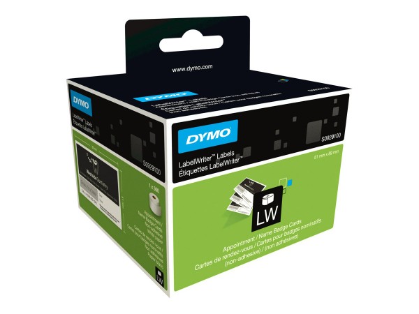 Dymo LabelWriter etichette per badge non adesive | 51 x 89 mm (rotolo da 300) | stampa nera su bianc