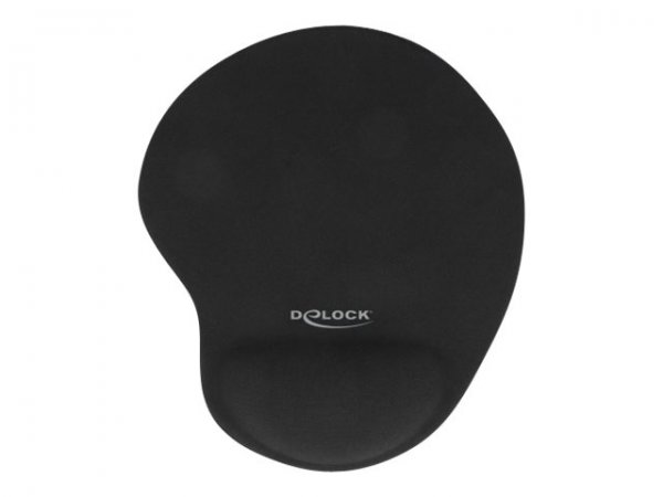 Delock Mouse pad ergonomico con poggiapolso in gel nero 230 x 202 x 24 mm - Nero - Monocromatico - R