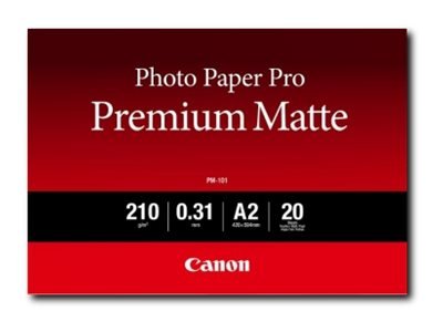 Canon Carta Fotografica PM-101 Premium Matte A2 - 20 Fogli - Opaco - 210 g/m² - A2 - Bianco - 20 fog