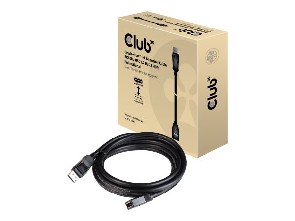 Club 3D cac-1023 - 3 m - DisplayPort - DisplayPort - Maschio - Femmina - 7680 x 4320 Pixel