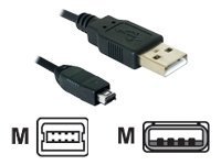Delock USB cable 2.0 mini 4-Pin Hirose 1,5m - 1,5 m - USB A - USB B - Nero