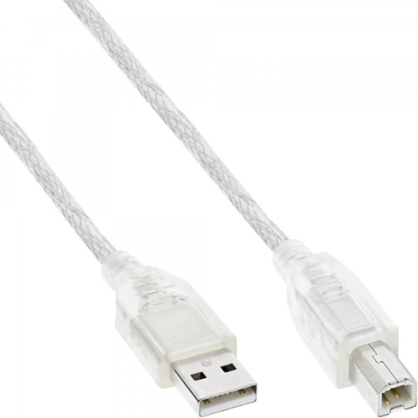 InLine Cavo USB 2.0 A maschio / B maschio - trasparente - 1m