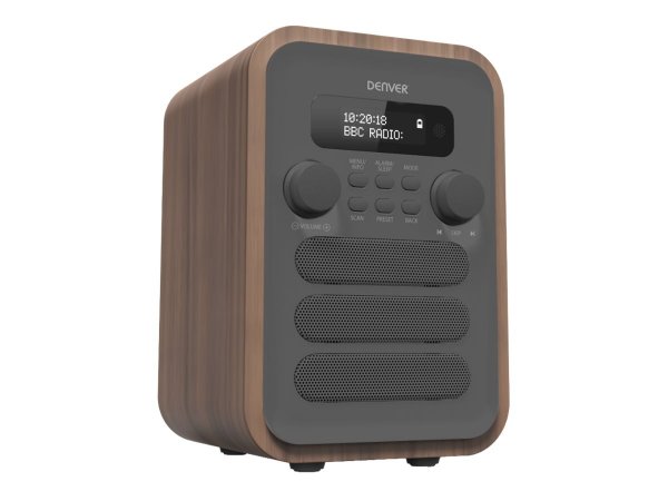Inter Sales Denver DAB-48GREY - Personale - Digitale - DAB+ - FM - 2,5 W - 3,5 mm - Grigio - Legno