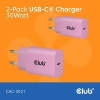 Club 3D USB-C PD3.0 Ladegerät 30 Watt 2 Stück pink