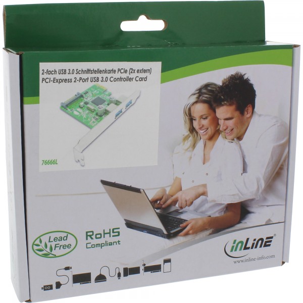 InLine Scheda USB 3.2 Gen.1 PCIe - 2x porte esterne - alimentazione SATA Power