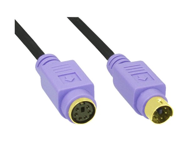 InLine Cavo PS/2 - 6pin Mini-Din M-F pc99 - connettore viola - dorato - 2m