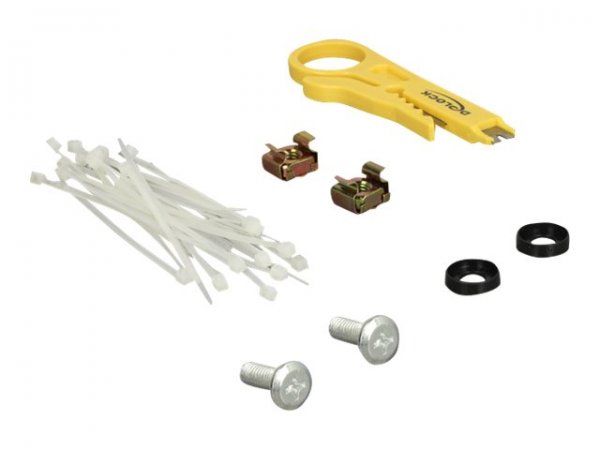 Delock 43316 - RJ-45 - LSA - Nero - Metallo - Montaggio a rack - 0.5U - 482,6 mm