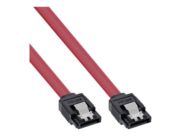 InLine Cavo SATA III (6Gb/s) - SATA a SATA - 1m - rosso - chiusura a scatto