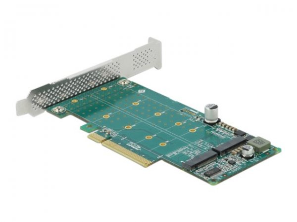 Delock Scheda PCI Express x8 a 2 x interno NVMe M.2 Chiave M - Biforcazione - Fattore di forma a bas