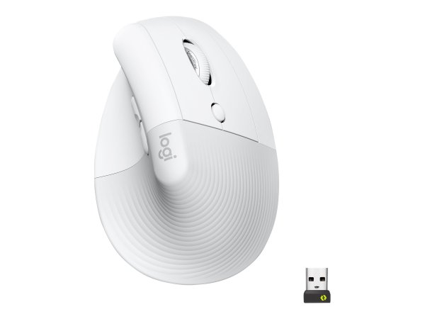 Logitech Lift - Mano destra - Design verticale - Ottico - RF senza fili + Bluetooth - 4000 DPI - Bia