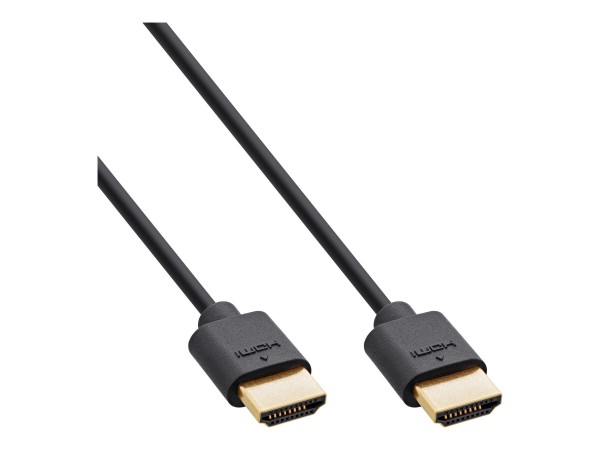 InLine Slim Cavo HDMI ad altissima velocità M/M 8K4K placcato oro nero 0,5m