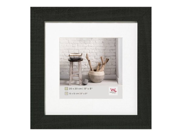 Walther Design HO330B - Cornice per foto singola - Legno - Nero - 18 x 18 cm - Quadrato - 344 mm