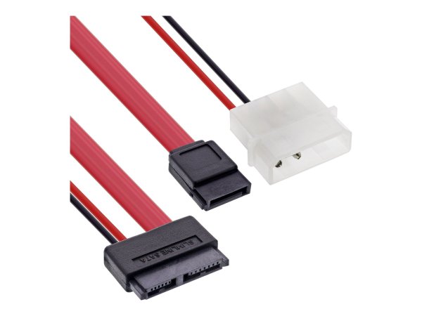 InLine Cavo SATA Slimline - conn. 13 pin. (7+6) a SATA + alimentazione - 0,4m