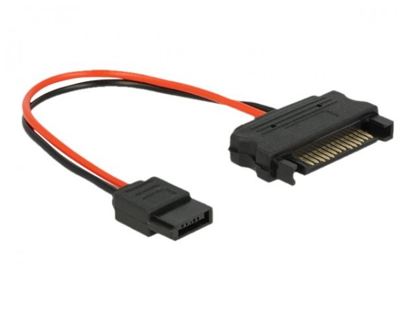 Delock 84873 - 0,1 m - SATA a 15 pin - Slimline SATA a 6 pin - Maschio - Maschio - Dritto