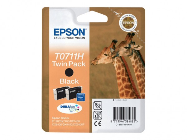 Epson Giraffe Confezione doppia Nero T0711H Inchiostri DURABrite Ultra - Nero - Inchiostro a base di