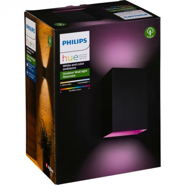 Philips Hue White and Color ambiance Resonate Lampada Smart a parete Up/Down Nero in Alluminio - Ill