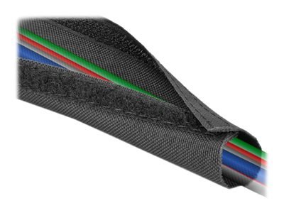 Delock Manicotto intrecciato con chiusura a strappo resistente al calore da 5 m x 30 mm nero - Nero