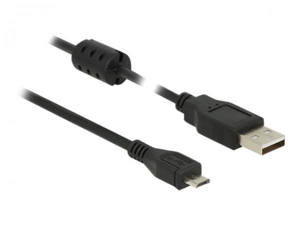 Delock 5m - USB 2.0-A/USB 2.0 Micro-B - 5 m - USB A - Micro-USB B - USB 2.0 - Maschio/Maschio - Nero