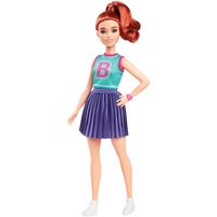 Mattel Fashionista Puppe im Jersey-Oberteil und Faltenrock