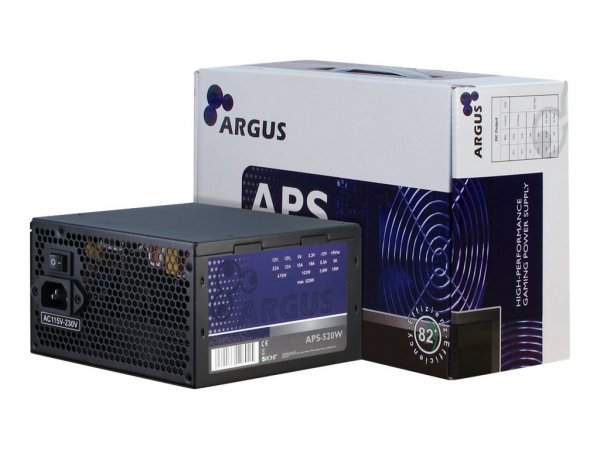 Inter-Tech Argus APS - 520 W - 115 - 230 V - 47 - 63 Hz - +12V1,+12V2,+3.3V,+5V,+5Vsb,-12V - Attivo