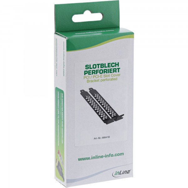 InLine Staffa per slot PCI perforata - nero - confezione da 2