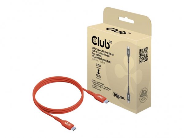 Club 3D CAC-1511 - 1 m - USB C - USB C - USB 2.0 - 0,48 Gbit/s - Arancione