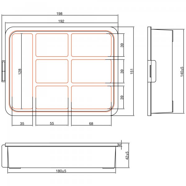 InLine Cassetta per minuteria - 7 scomparti - dimensioni: 180x140x40 mm