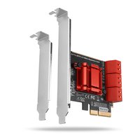 AXAGON PCES-SA6 - PCIe - SATA - Maschio - Piena altezza/Basso profilo - PCIe 3.0 - Rosso - Argento