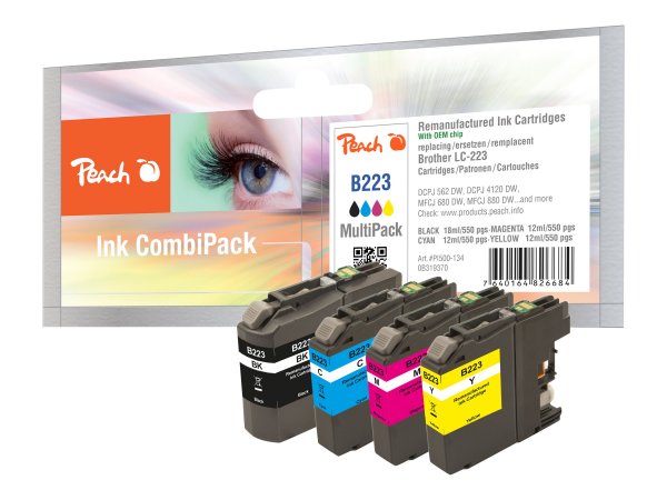 Peach Patrone Brother LC-223VALBP MultiPack REM KOM - Compatibile - Cartuccia di inchiostro