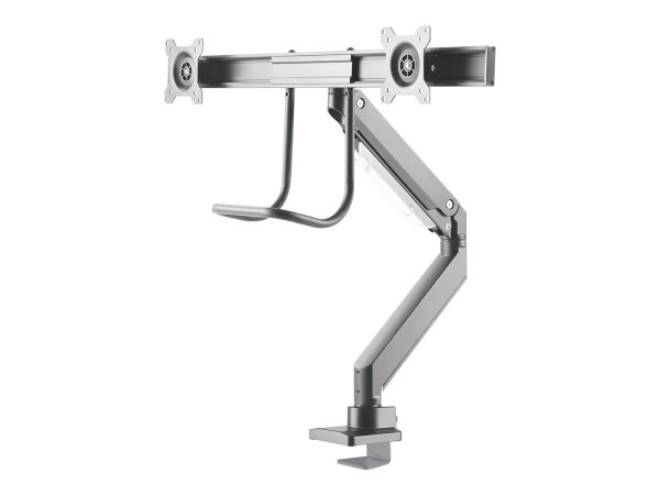 Neomounts NM-D775DXSILVER Braccio per monitor 10-32" - molla a gas - Topfix - 180°-stop - Morsetto/o