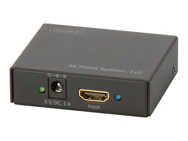 DIGITUS Splitter 4K HDMI - 1x2 - HDMI - HDMI - 4096 x 2160 Pixel - Nero - 36 bit - 5 V