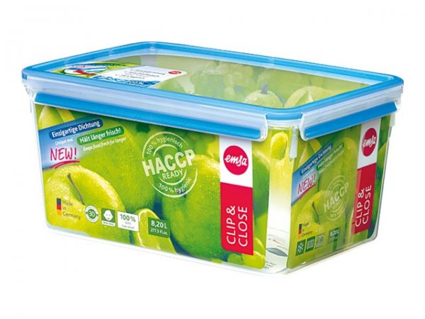 Groupe SEB Frischhaltedose Clip & Close 16.2 cm hoch 8.0 l transparent blau